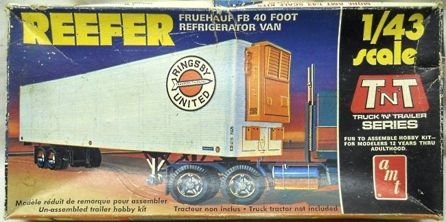 AMT 1/43 Reefer Fruenhauf FB 40 Foot Refrigerator Van Trailer, T701 plastic model kit